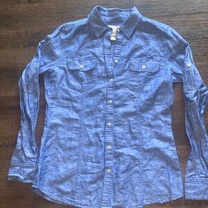 Banana Republic Linen/cotten Women shirt collared,long sleeve
